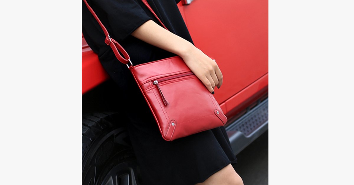 Cross Body Messenger Bag - Made From PU Leather - High Quality - Multi-functional Pockets