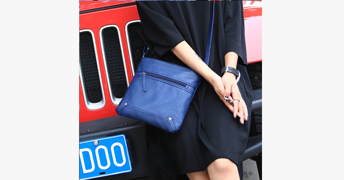 Cross Body Messenger Bag - Made From PU Leather - High Quality - Multi-functional Pockets