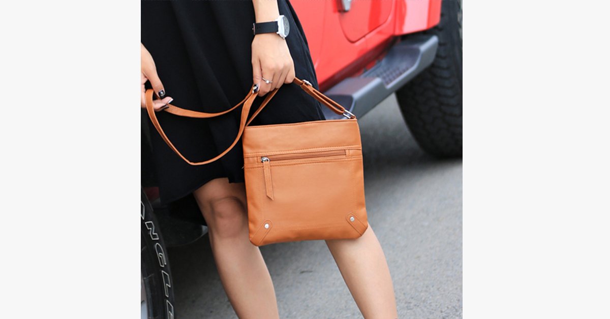 Cross Body Messenger Bag - Made From PU Leather - High Quality - Multi-functional Pockets
