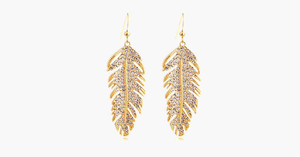 Gold Feather Earring