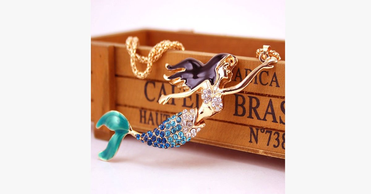 Mermaid Blue Rhinestone Pendant