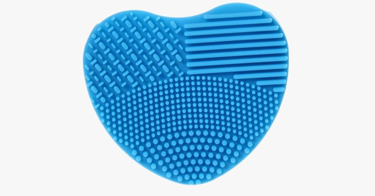 Heart Shape Silicone Cosmetic Brush Cleaner Board Convenient and Easy To Use - Gently Cleans Your Brushes!