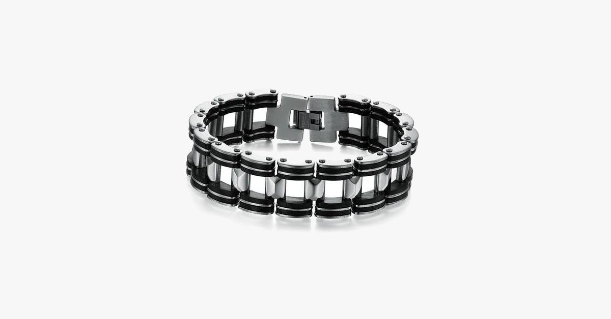 Black Strip Stainless Steel Bracelet