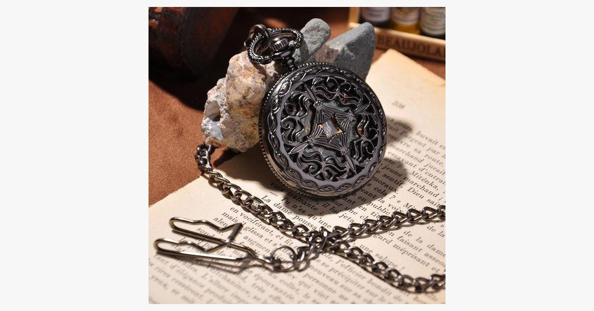 Black Cage Full Hunter Pocket Watch