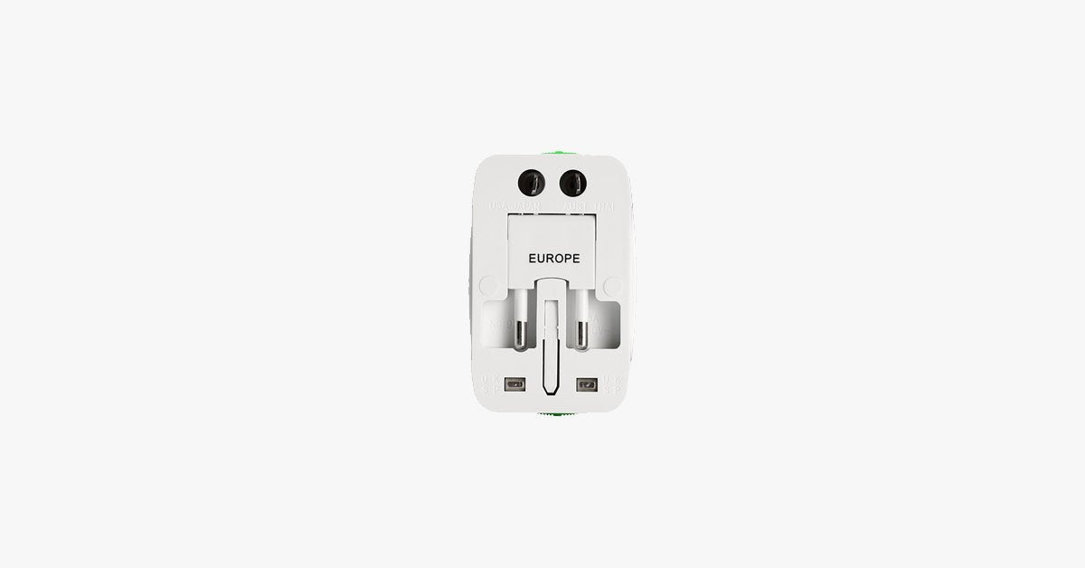 International Plug Adapter - All-In-One CE, RoHS Certified USB Power Plug