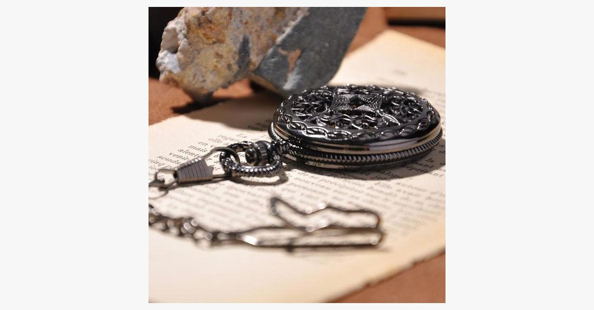 Black Cage Full Hunter Pocket Watch