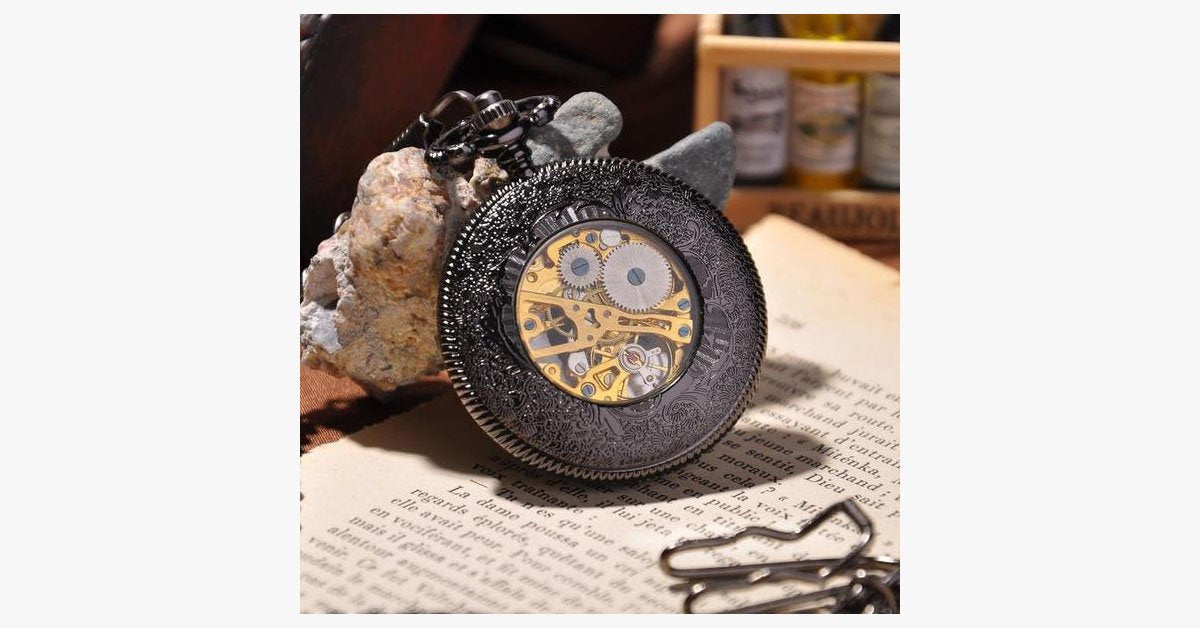 Black Cage Full Hunter Pocket Watch