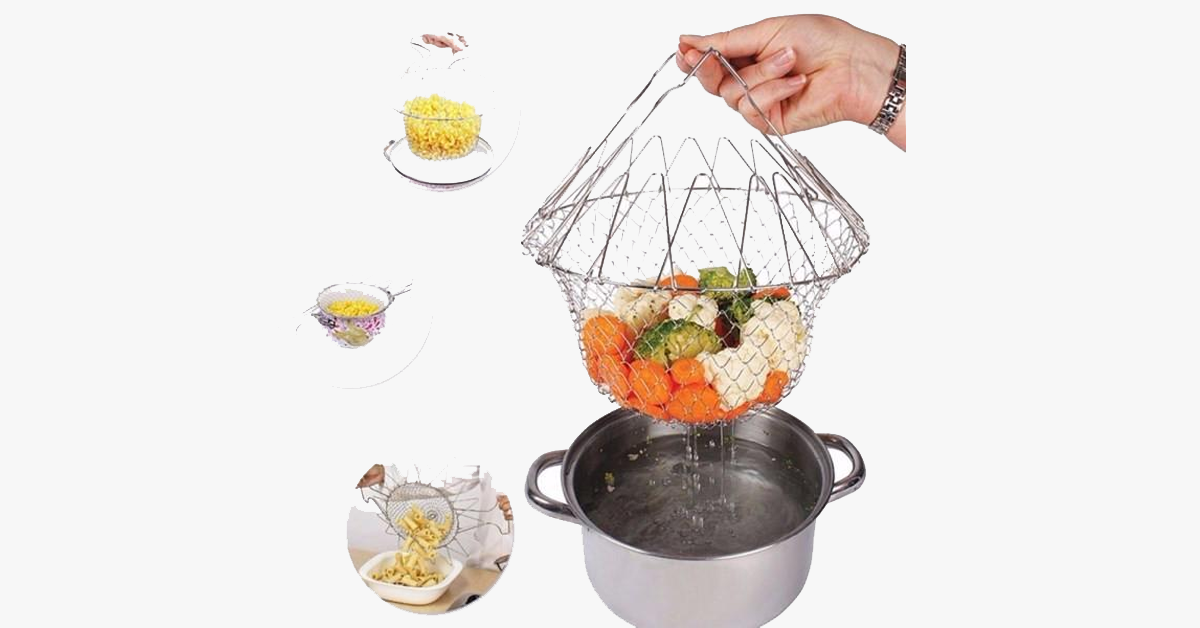 Foldable Fry Basket Kitchen Tool – Cook More Efficiently Than Ever!