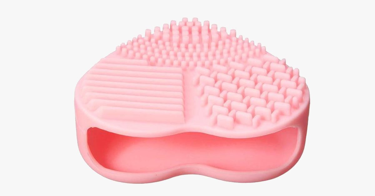 Heart Shape Silicone Cosmetic Brush Cleaner Board Convenient and Easy To Use - Gently Cleans Your Brushes!