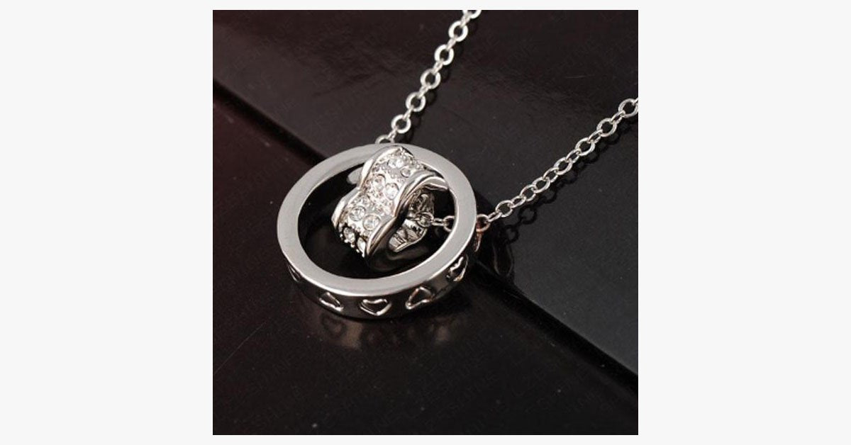 Double Heart Ring Necklace