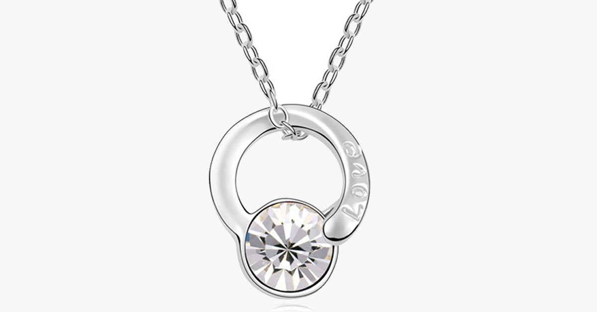 Love Inscribed Florence Crystal Pendant
