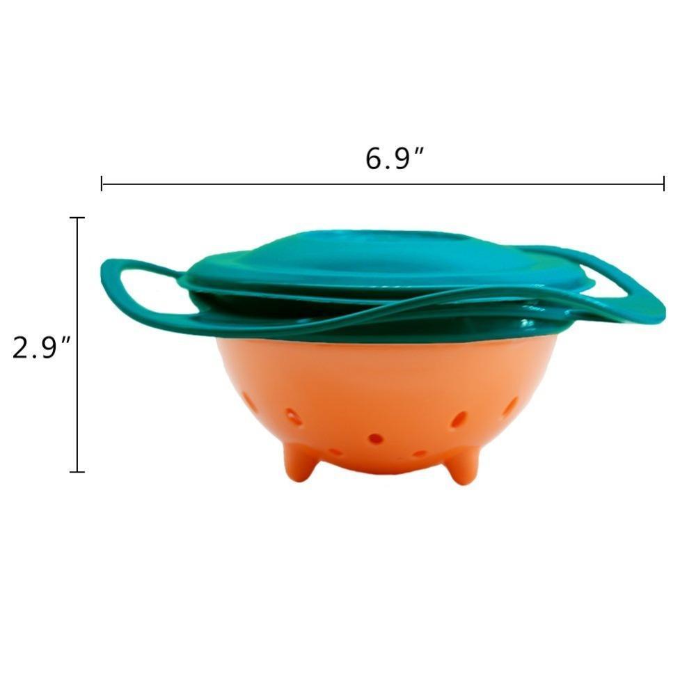 360 Rotate Spill Proof Plastic Bowl
