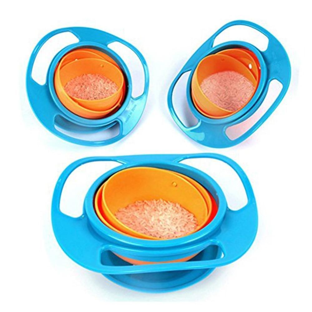 360 Rotate Spill Proof Plastic Bowl