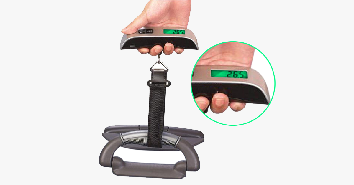 Handheld Digital Luggage Scale - Temperature Sensor & LCD Display - Portable Size