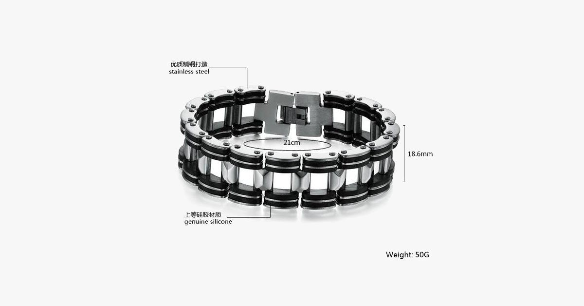 Black Strip Stainless Steel Bracelet