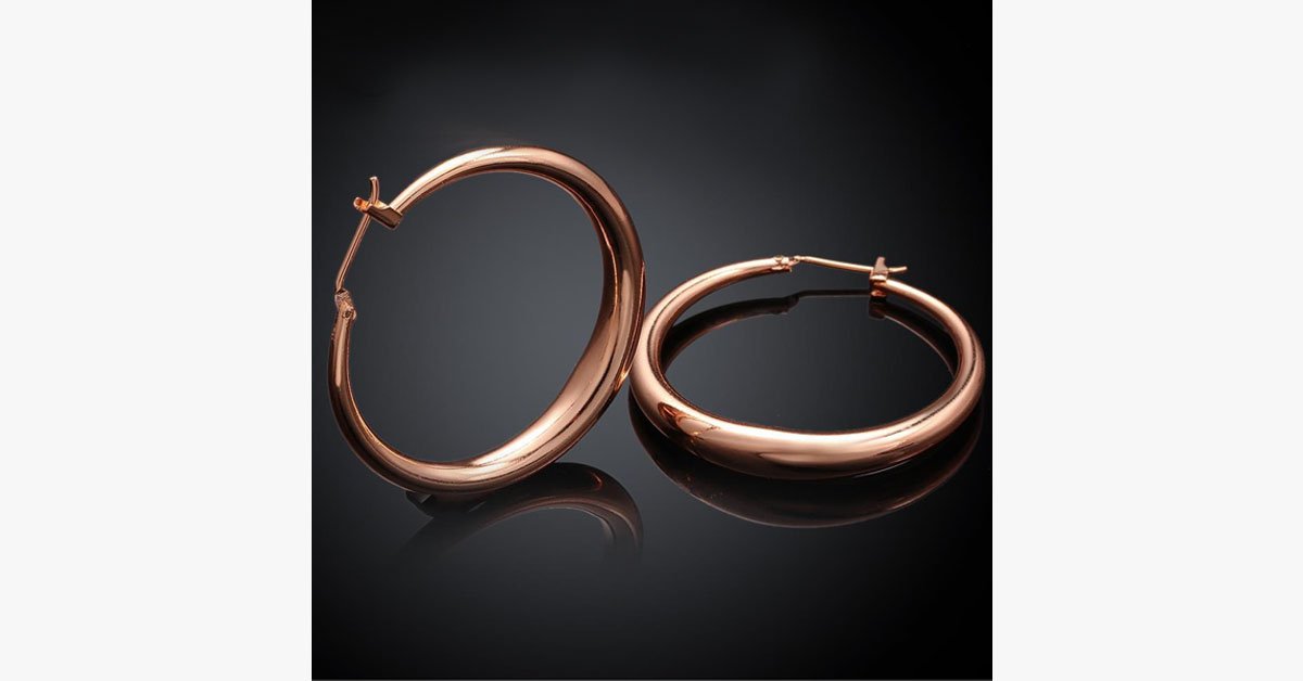 Classic Bold Gold Hoops- Secured With a Back Closure - Perfect for All Occasions