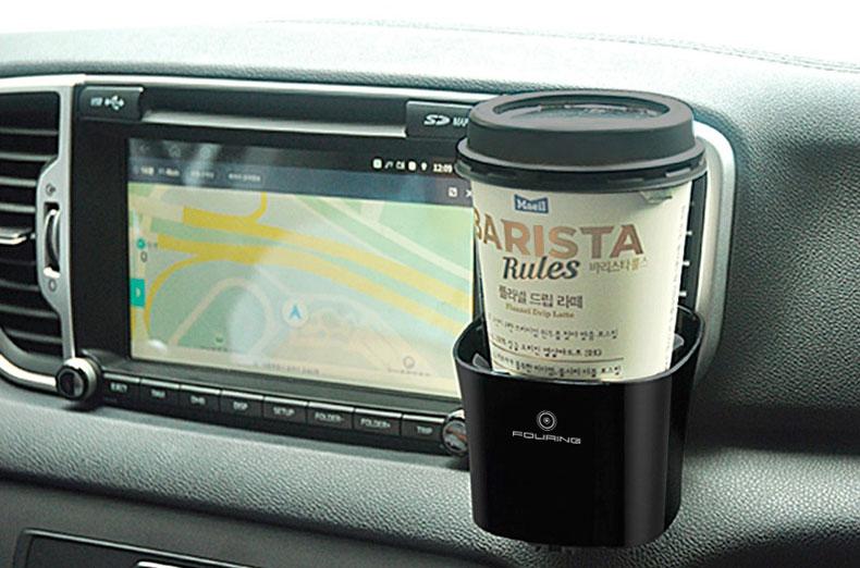 Solar-powered Smokeless Car Ashtray & Cup Holder - Perfect Addition to Your Car