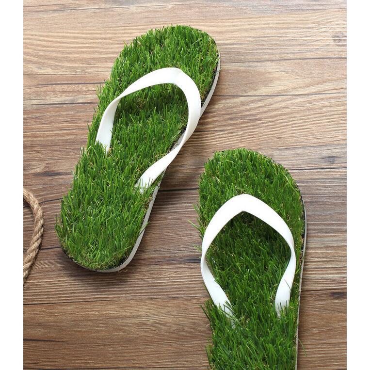 Green Grassy Flip Flops