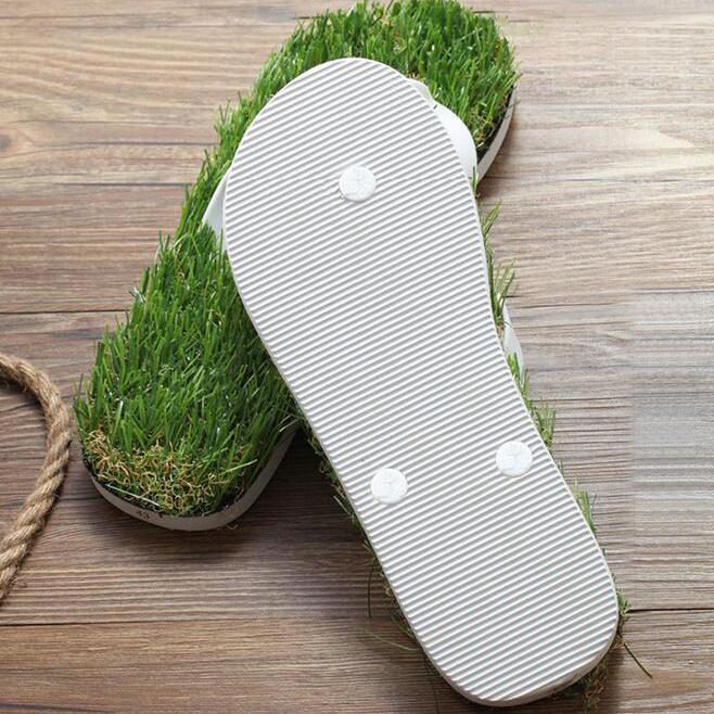 Green Grassy Flip Flops