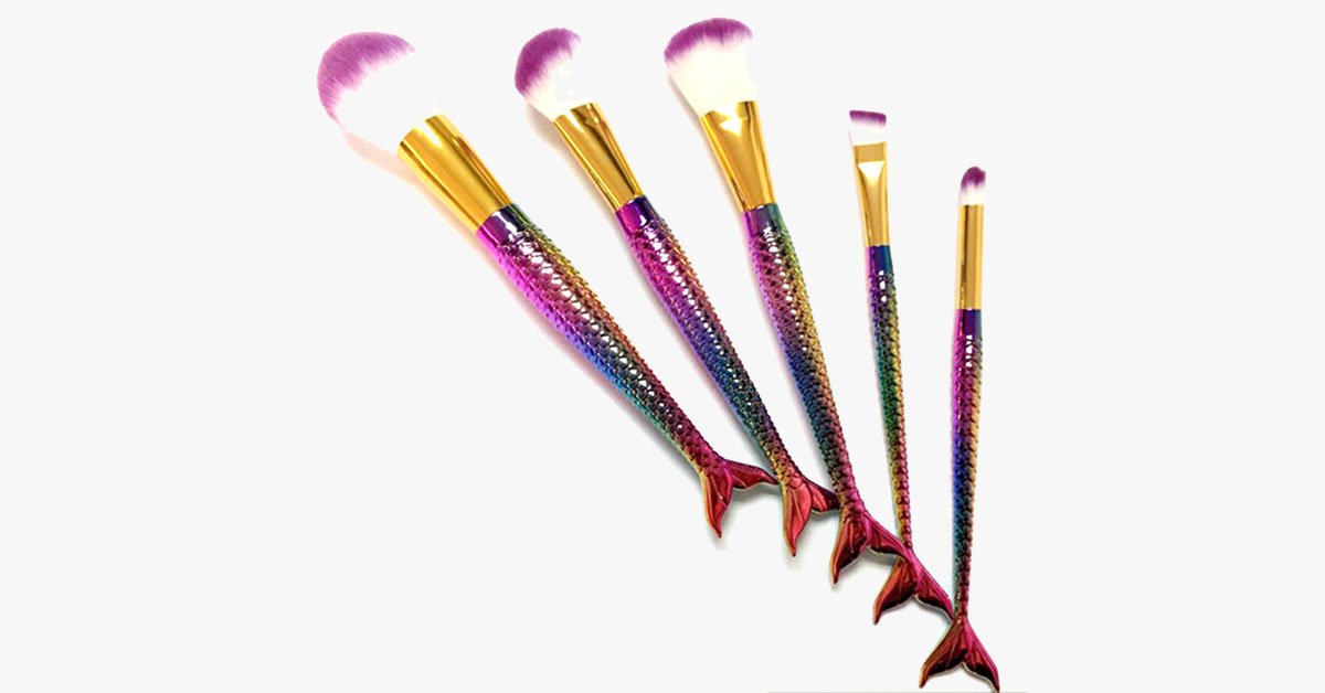 Mermaid Brush Set Of 5 Brushes - Gives You The Look You Desire!