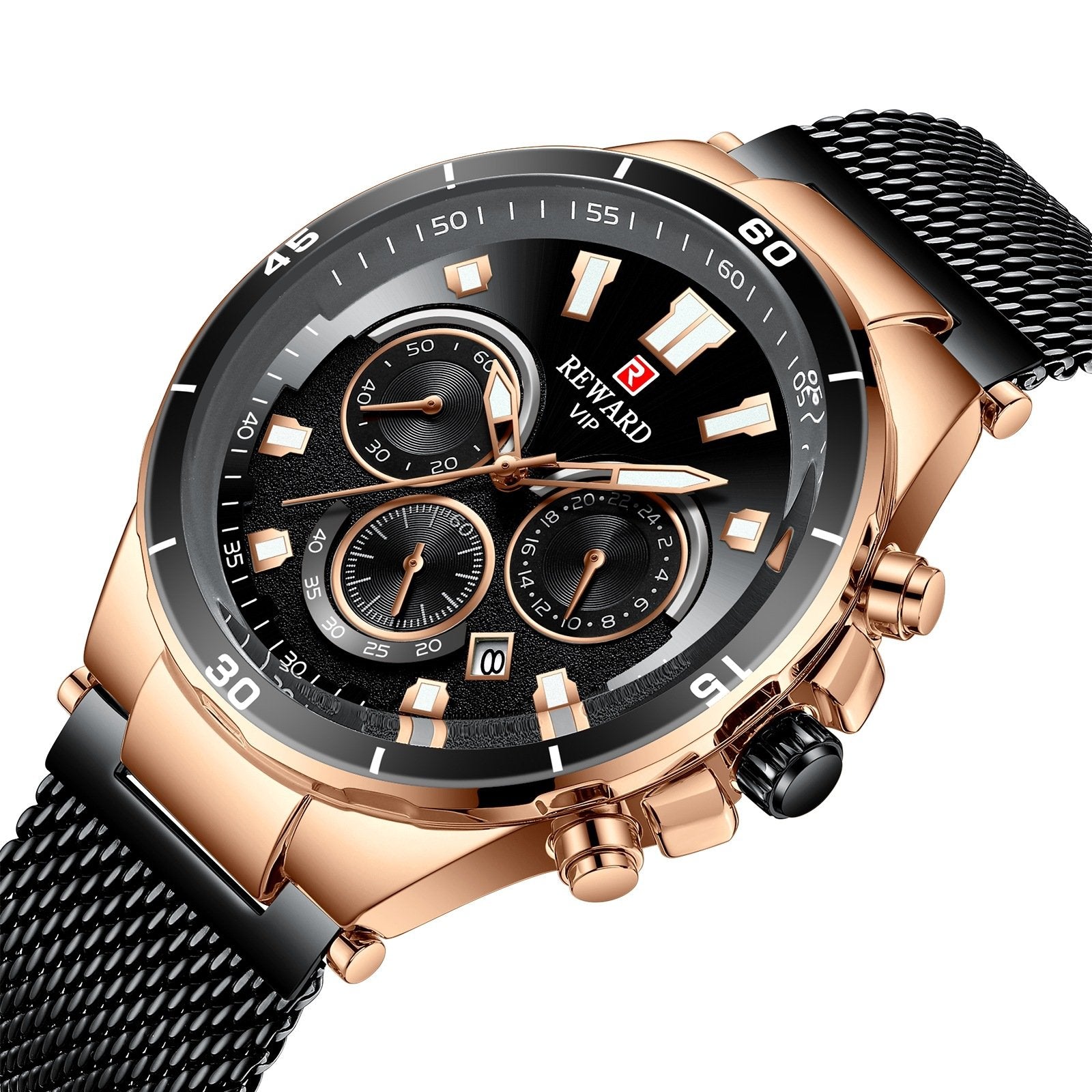 Men's Multi-function Waterproof Sports / Business Watch With Luminous Hands & 3D Cutting