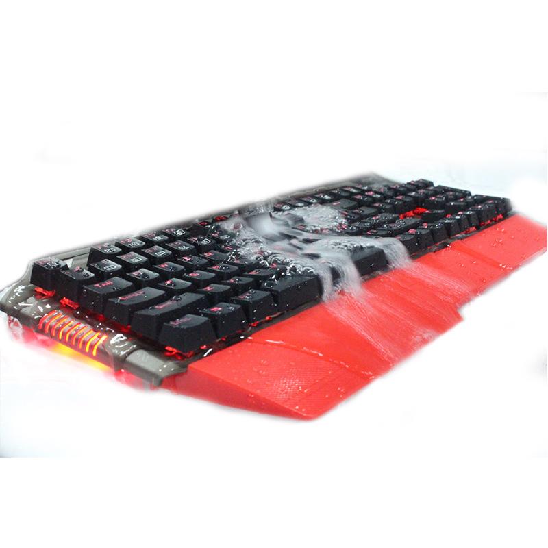 Waterproof Mechanical Keyboard with Dynamic Red Underglow - Play and Wash as Normal