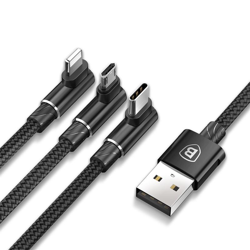 3-headed L-shaped Cable to Have All Your Devices Covered