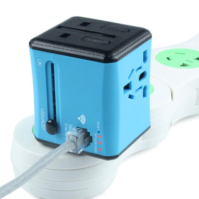 All-in-one Dual-port Travel Adapter with WIFI - Stay Connected Anywhere Anytime