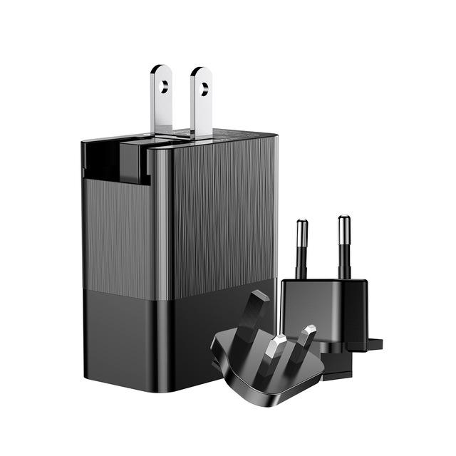 3-in-1 & 3-port Interchangeable USB Adapter That Works with All Outlets