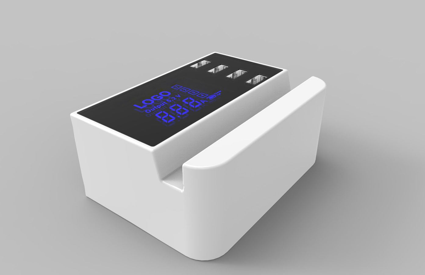 Smart 4-Port USB Charge Station Dock With Digital Display That Tells You Everything