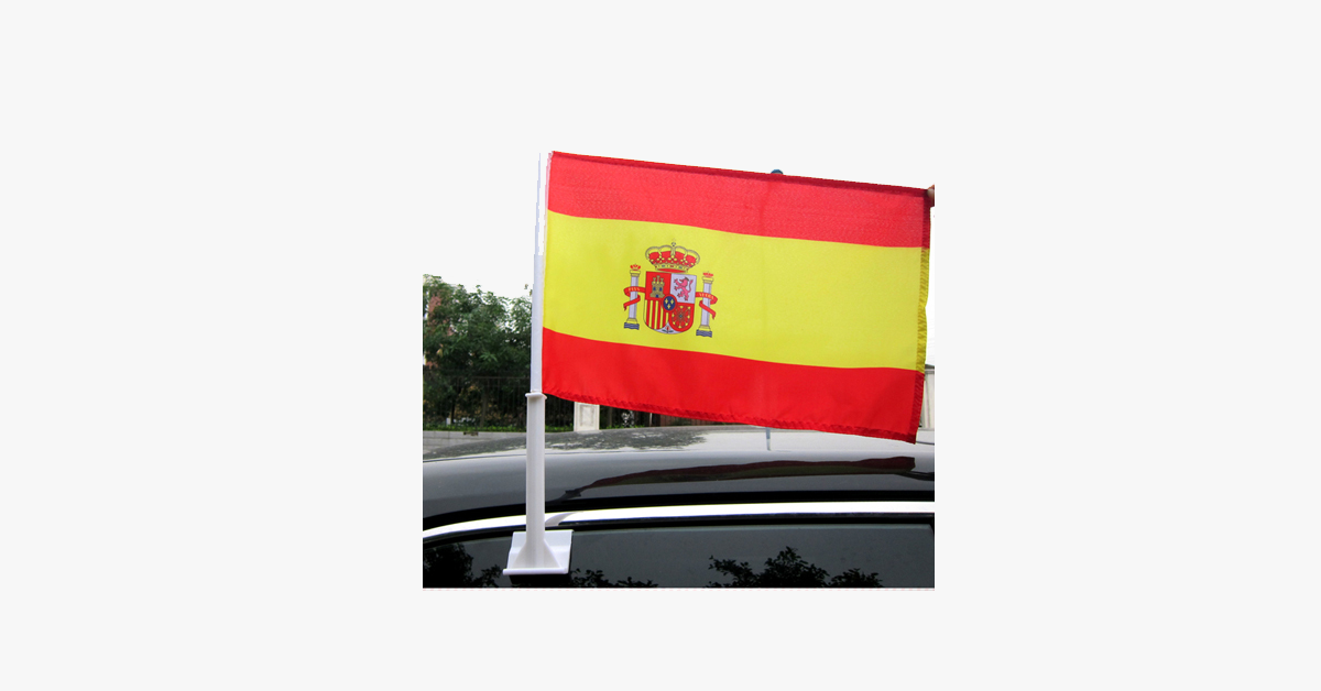 Spanish Flag Car Window Pole Decoration – Go Complete Spanish With Your Patriotic Self!