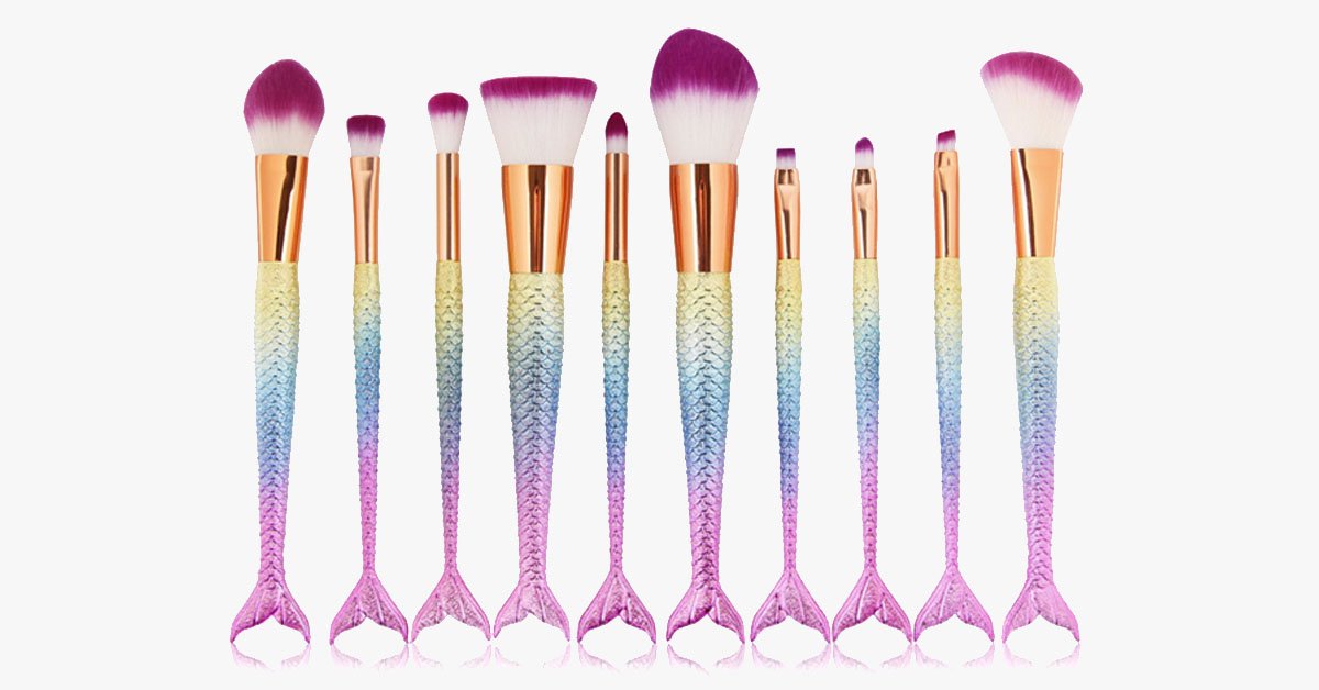 Mermaid Tail Rainbow Makeup Brushes – Perfect to Keep You Dreamy