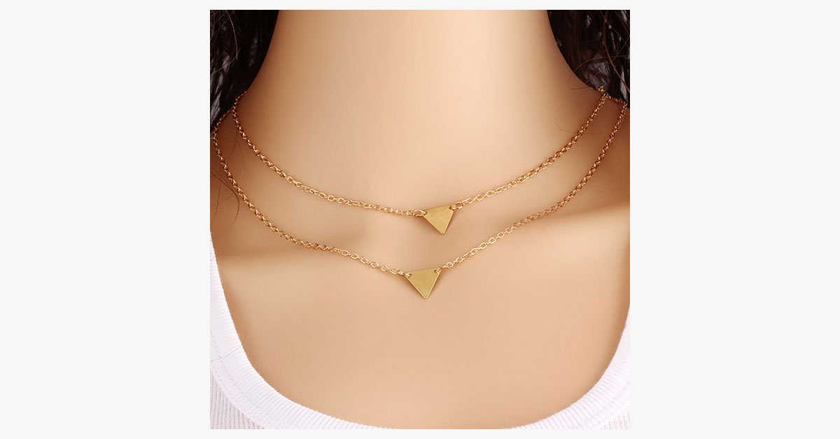 Double Layer Long Triangle Pendant
