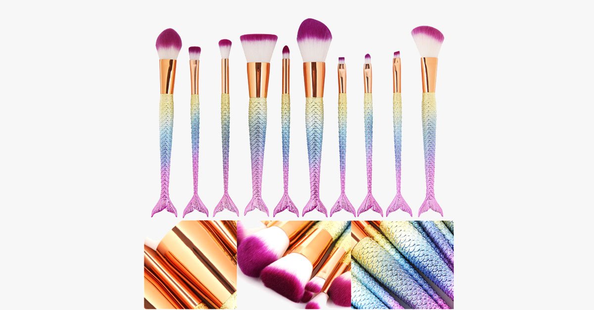 Mermaid Tail Rainbow Makeup Brushes – Perfect to Keep You Dreamy