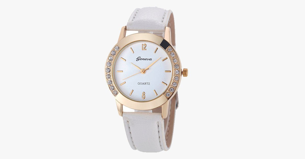 Analog Leather Quartz Watch