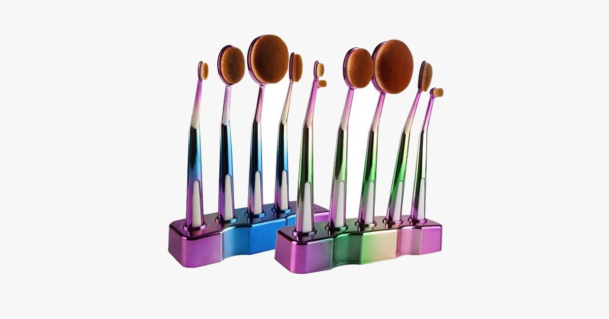 Galaxy Oval Brush Set of 5 with Soft Hair Bristles – Lightweight and Easy to Use