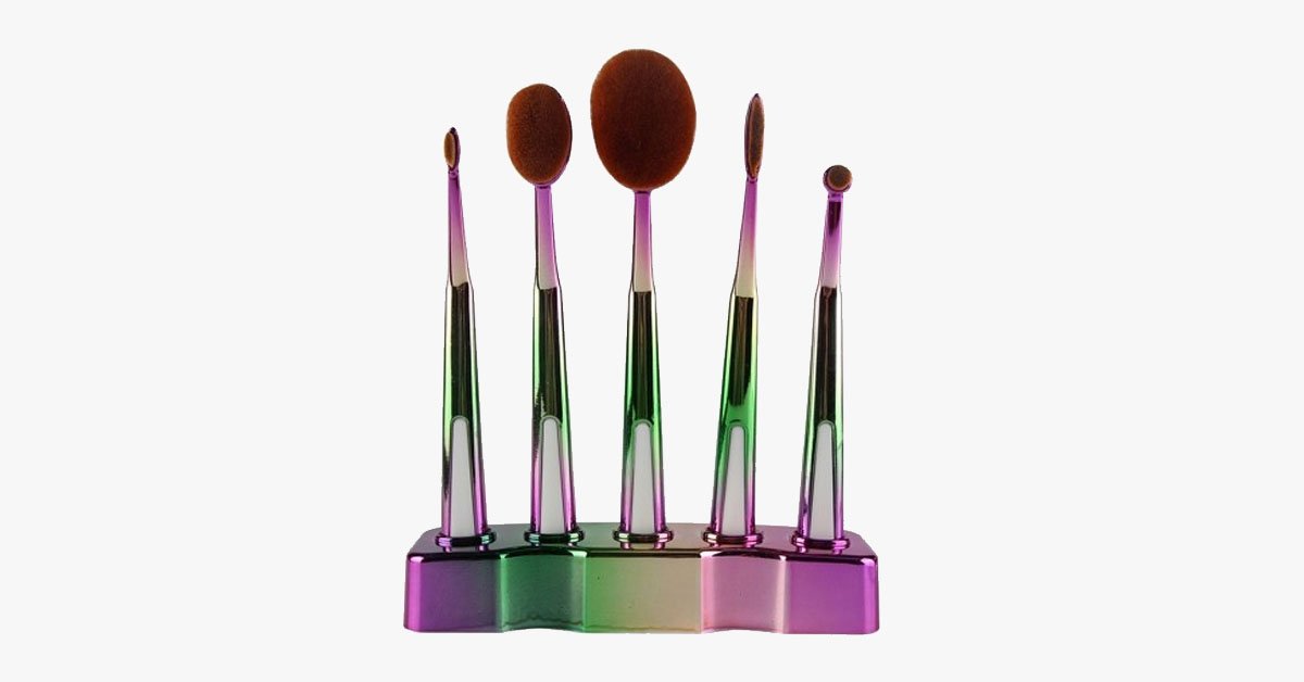 Galaxy Oval Brush Set of 5 with Soft Hair Bristles – Lightweight and Easy to Use