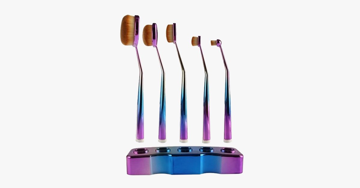 Galaxy Oval Brush Set of 5 with Soft Hair Bristles – Lightweight and Easy to Use