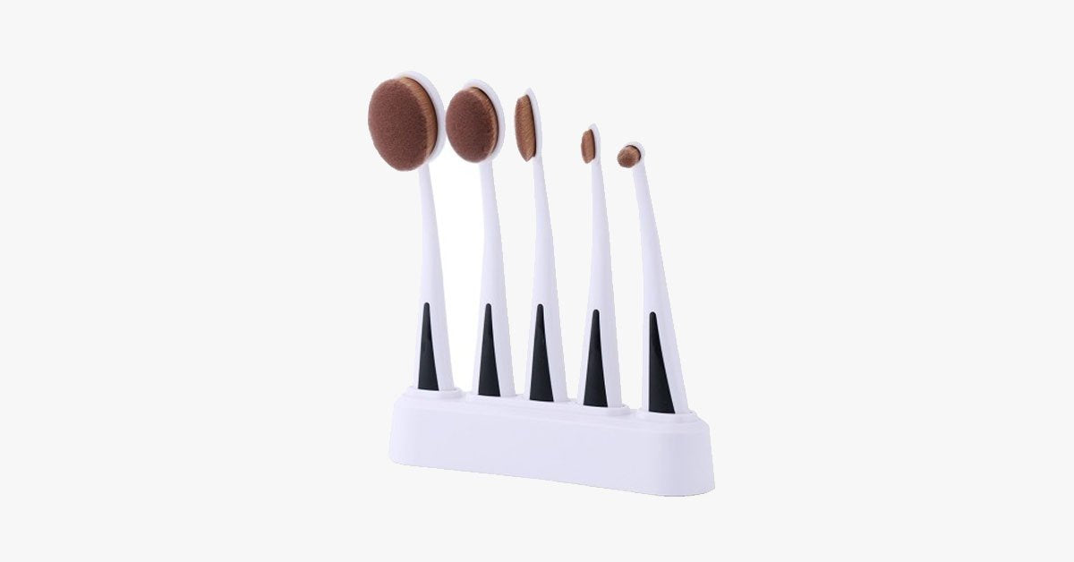 Galaxy Oval Brush Set of 5 with Soft Hair Bristles – Lightweight and Easy to Use