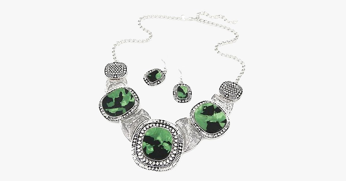 Rhinestone Statement Necklace Set