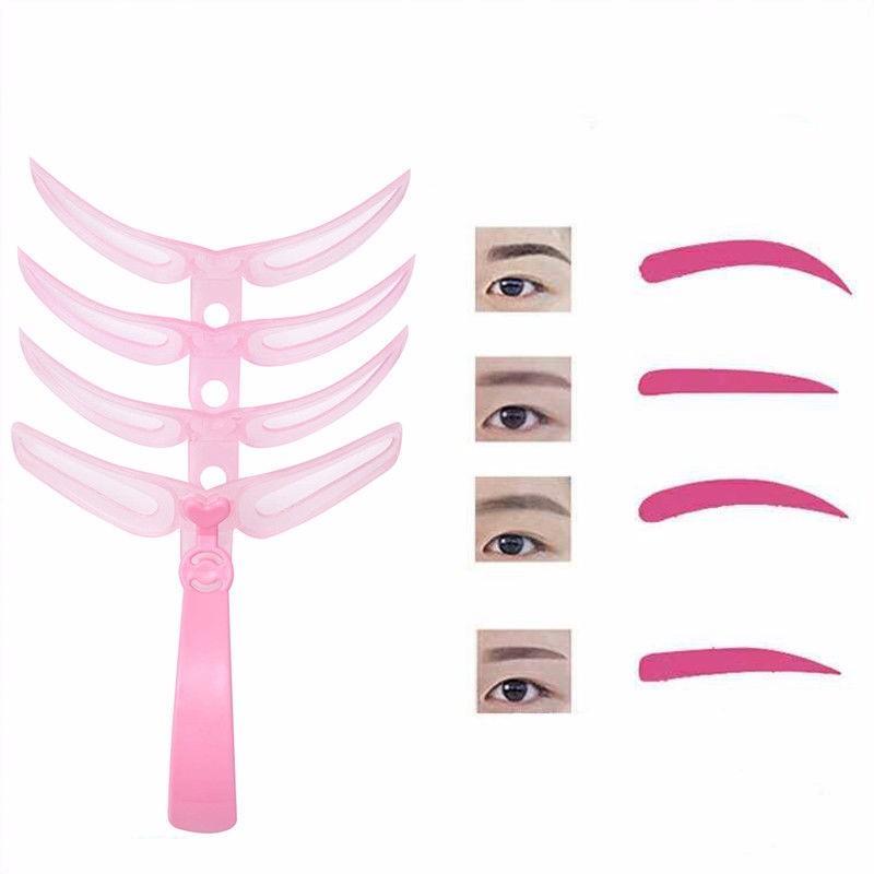 Instant Brow Shaping Stencil, 4 styles, (4pc set), Fill in Eyebrow Templates