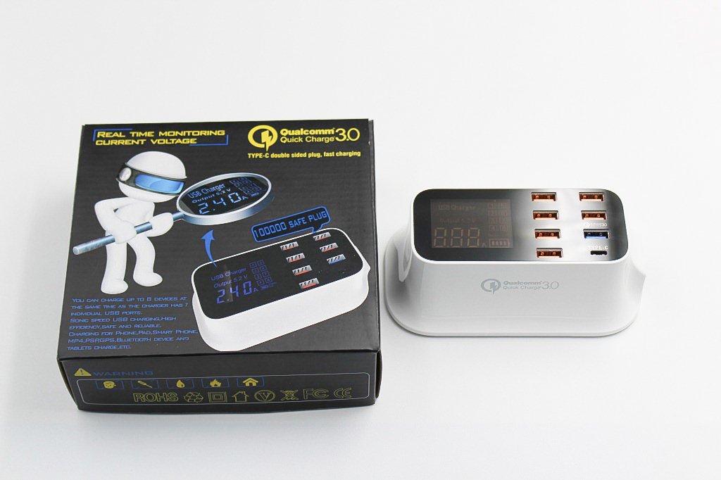 Smart 8-Port USB & Type-C Quick Charge Station - Charge Faster, Smarter and Safer