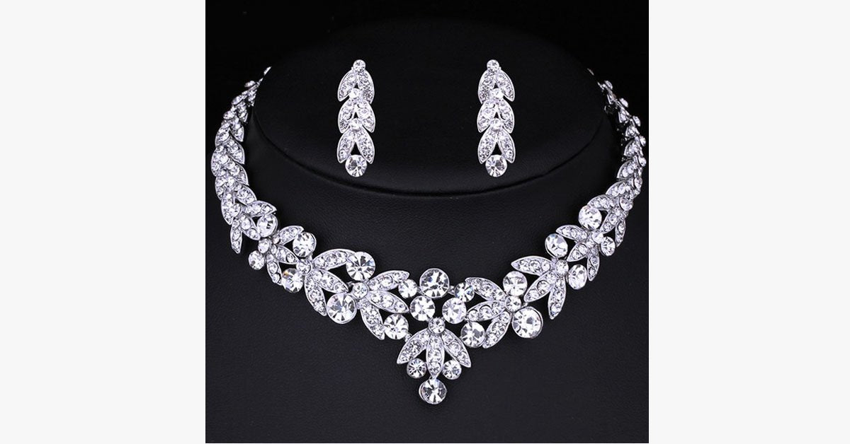 Leaf Choker Necklace Set
