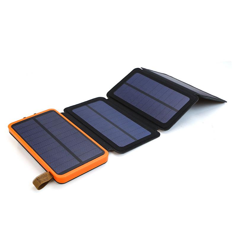 Get Energy From Sunlight with Fordable Dual USB 4-Panel Solar Power Bank & Charger