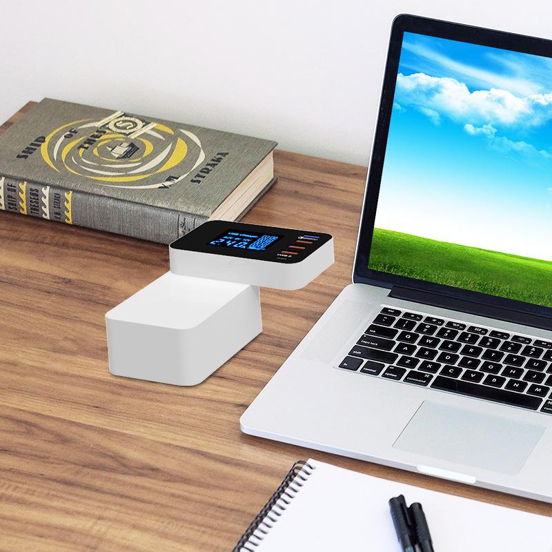 5-port QC 3.0 USB & Type-C Wired & Wireless Charge Station with Digital Display
