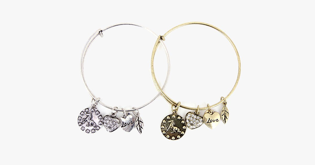 Horse Love Charm Bangle