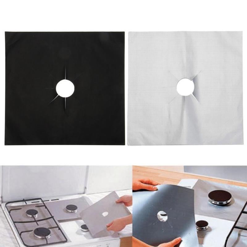 4Pcs Stove Protector Cover Liner Non-Stick Aluminum Foil Kitchen Accessories