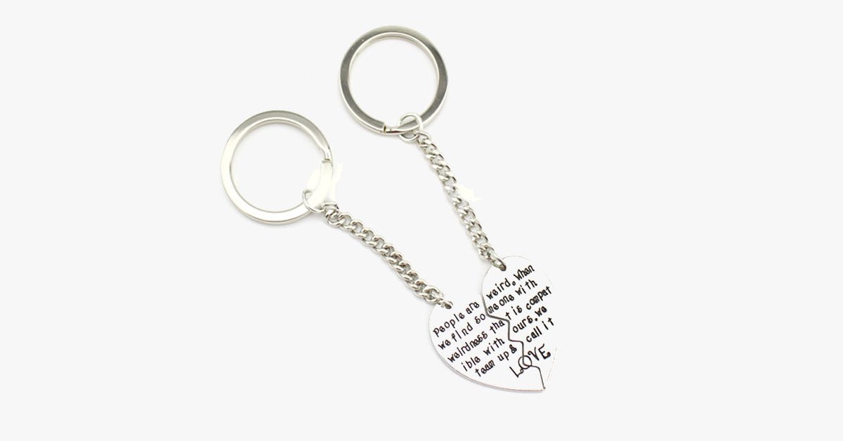 Soul-Mate Silver Keychain