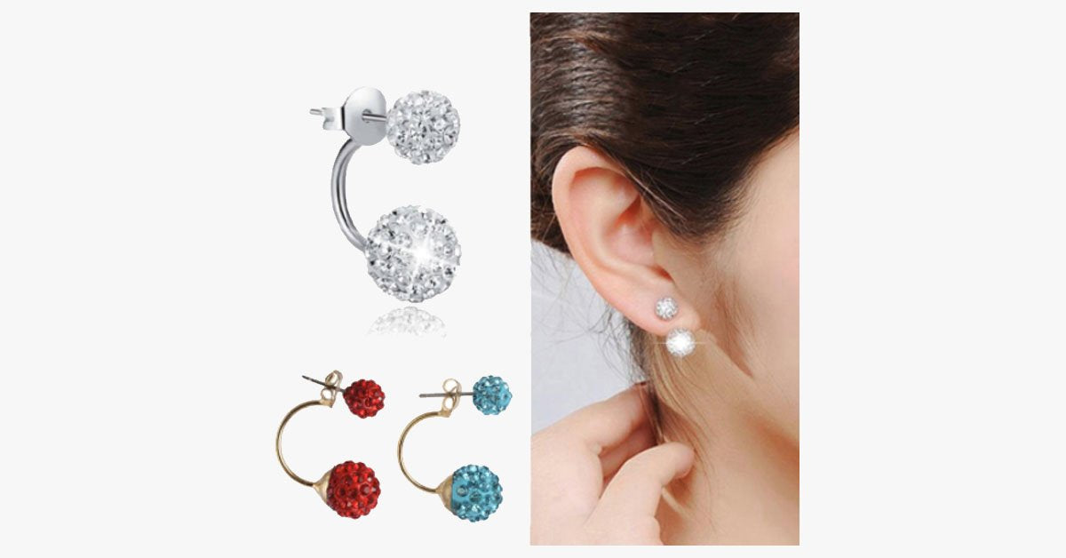 Double Sided Beads Ball Earrings