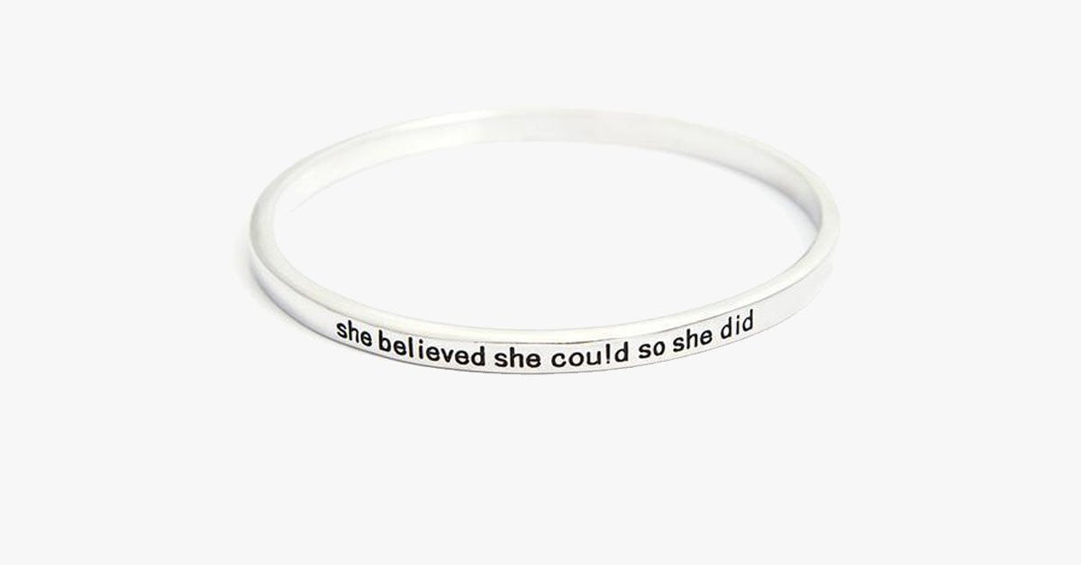 She Believed She Could So She Did Simple Bangle